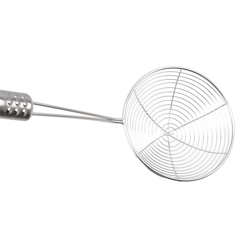 Stainless Steel Skimmer — Fine-Mesh Oil & Food Strainer
