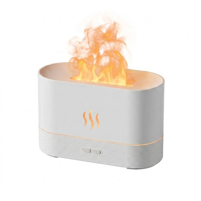 Flame-Effect Aroma Diffuser — 180ml, 7-Colour Light