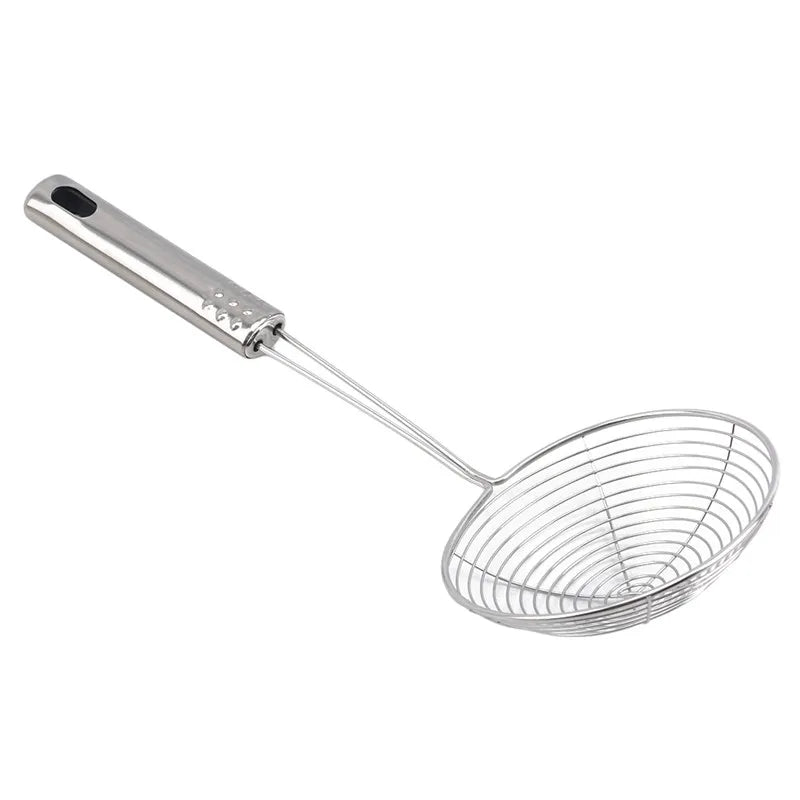 Stainless Steel Skimmer — Fine-Mesh Oil &amp; Food Strainer