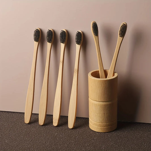Bamboo Toothbrushes (6 Pack) — Soft Bristles, Plastic-Free