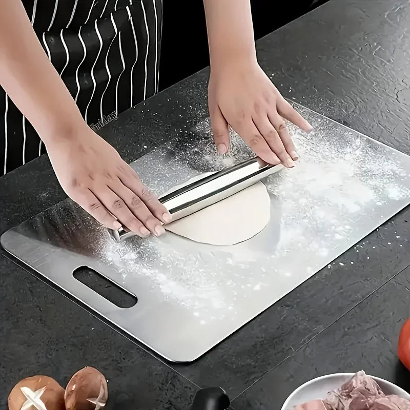 Stainless Steel Cutting Board Set (2pc) — BPA-Free & Rust-Proof