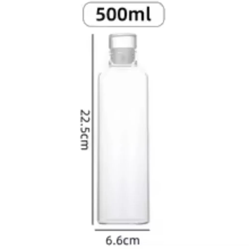 Reusable Glass Water Bottle with Leak-Proof Lid