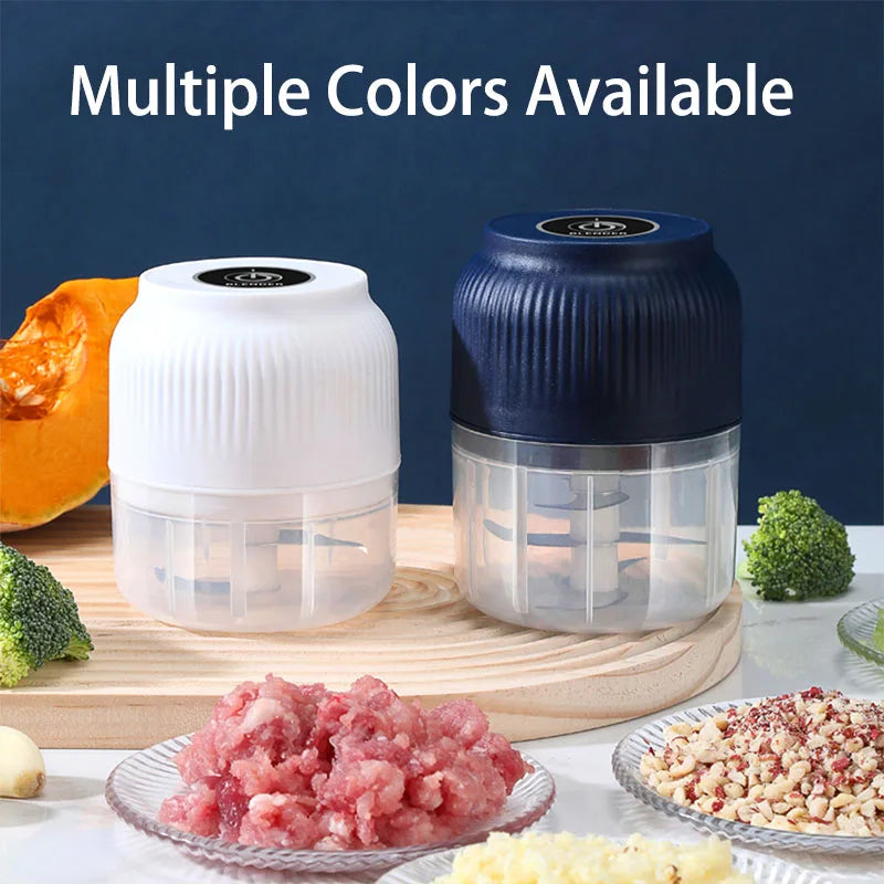 Mini Electric Food Chopper — USB Rechargeable Garlic &amp; Veg Crusher