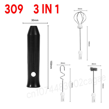 Rechargeable Electric Milk Frother — 3-Speed Handheld Whisk