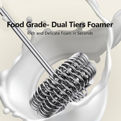 Rechargeable Electric Milk Frother — 3-Speed Handheld Whisk