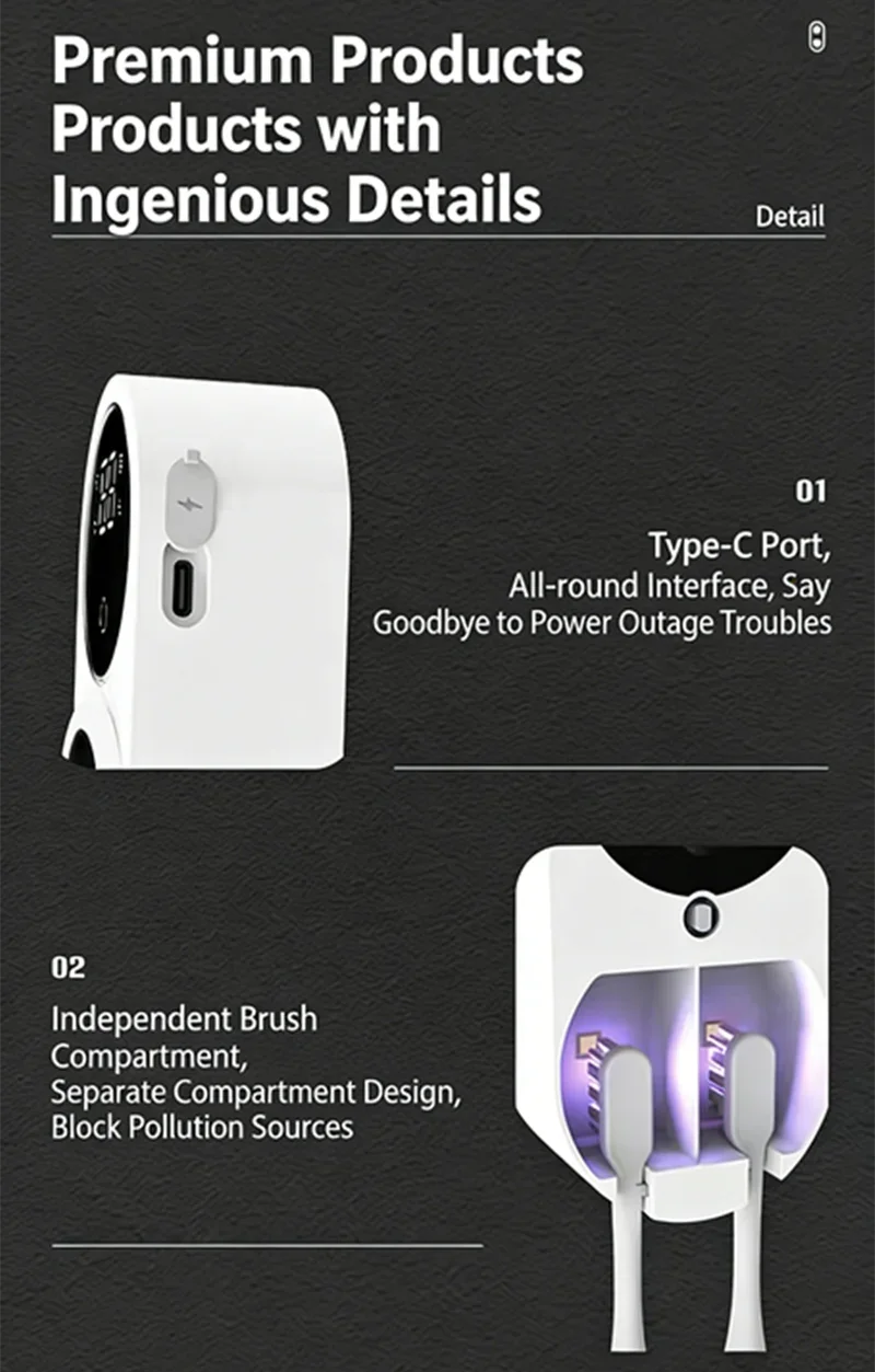 Rechargeable UV Toothbrush Steriliser — Travel Case