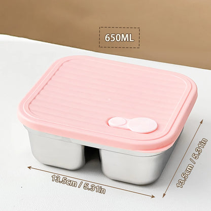 304 Stainless Steel Lunch Box — 600ml & 650ml Bento