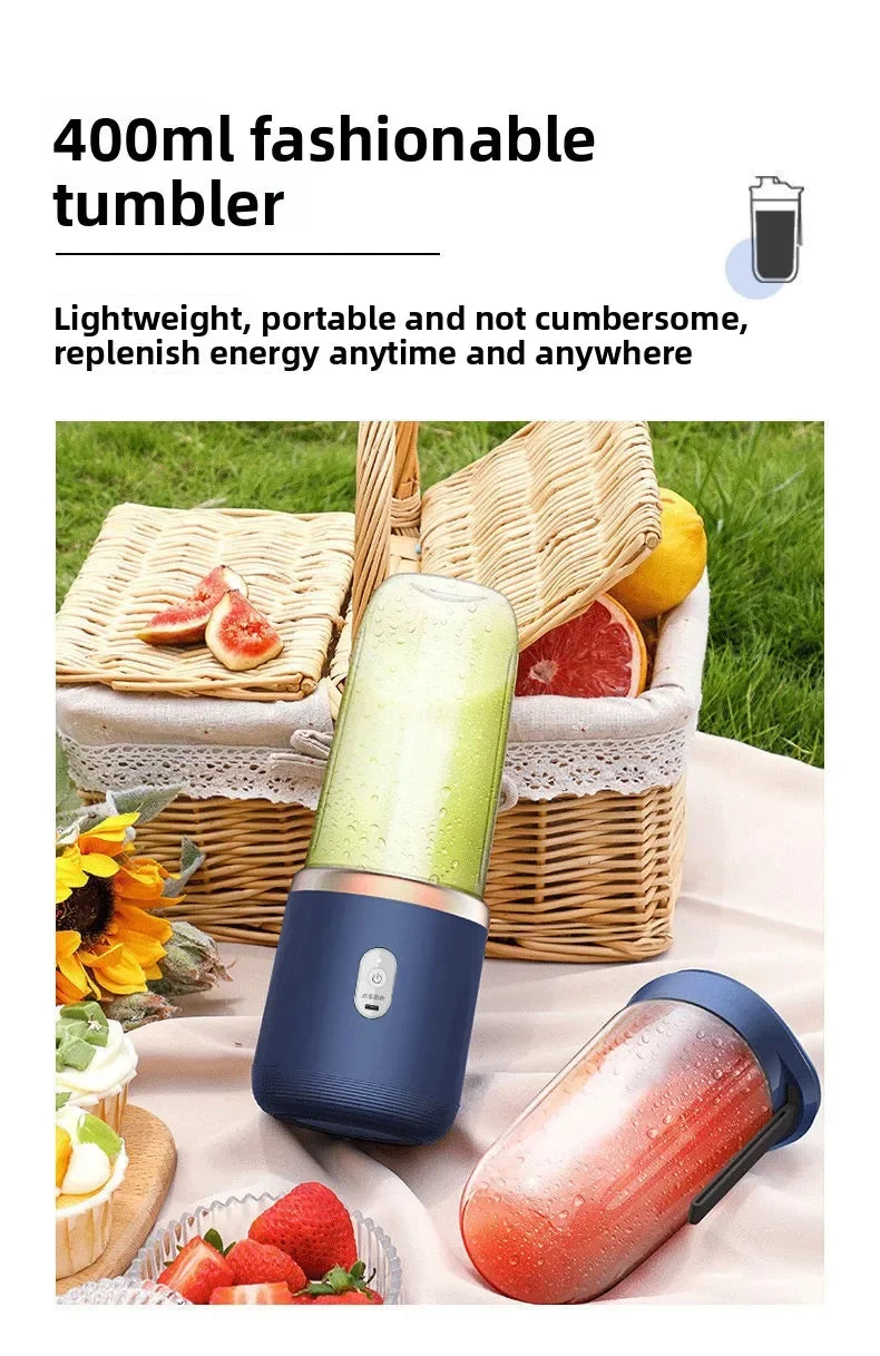 Portable Blender Bottle — USB Rechargeable, 6-Blade Personal Juicer
