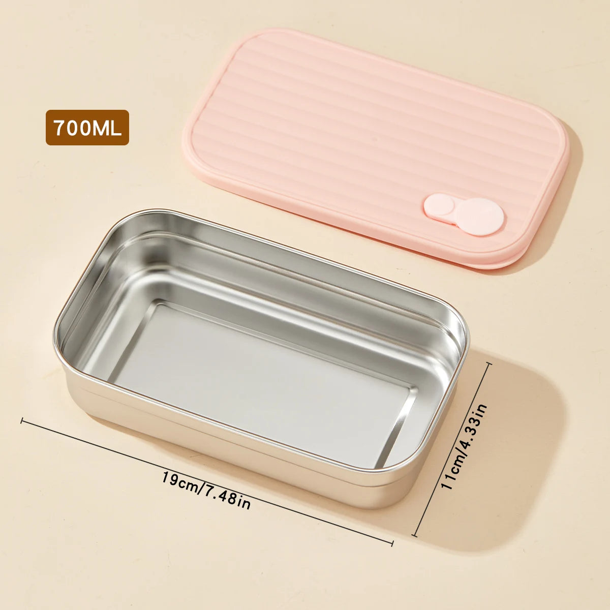 304 Stainless Steel Lunch Box — 600ml & 650ml Bento