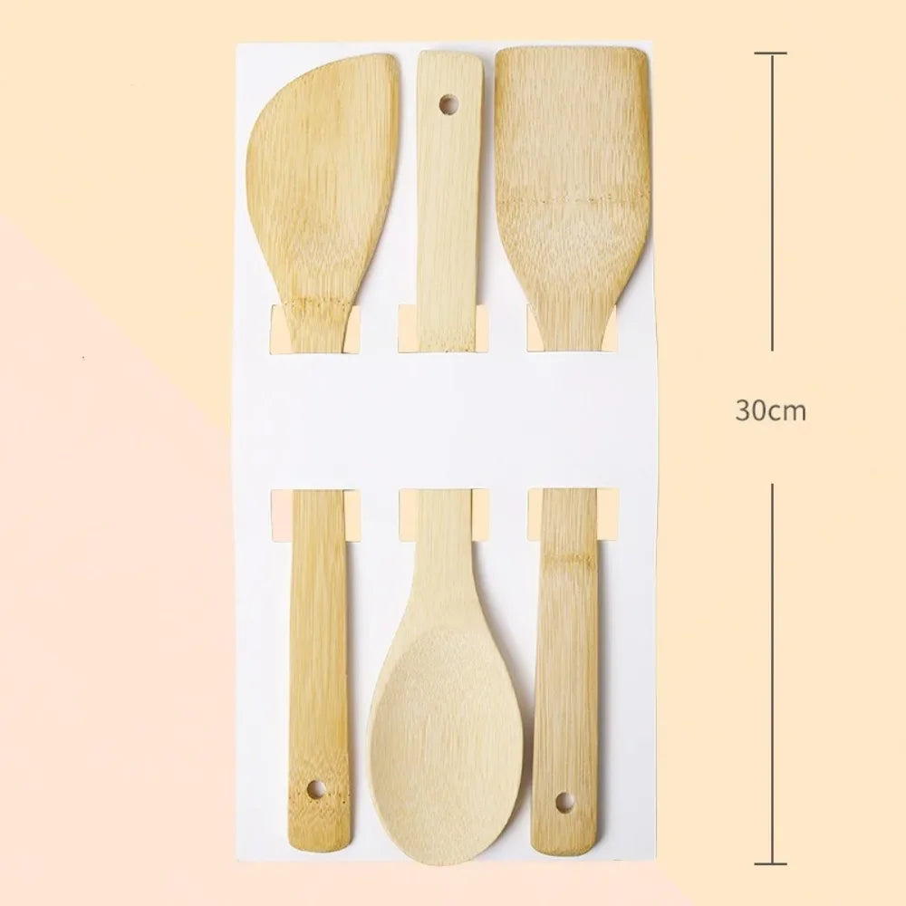 Bamboo Cooking Utensil Set — 3 Piece, Non-Stick Safe