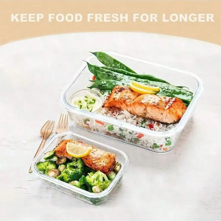 Glass Meal Prep Containers with Lids — Fridge & Dishwasher Safe