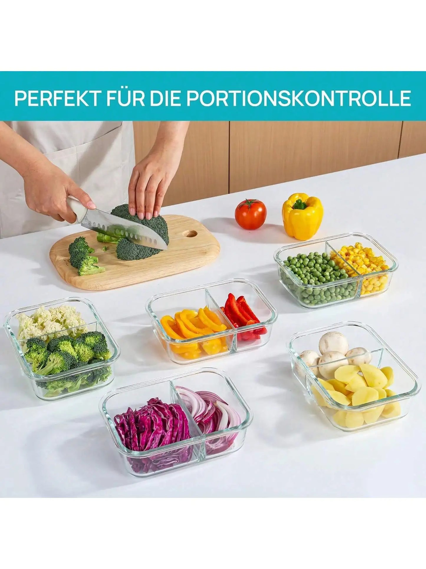 Glass Meal Prep Containers with Lids — Fridge & Dishwasher Safe
