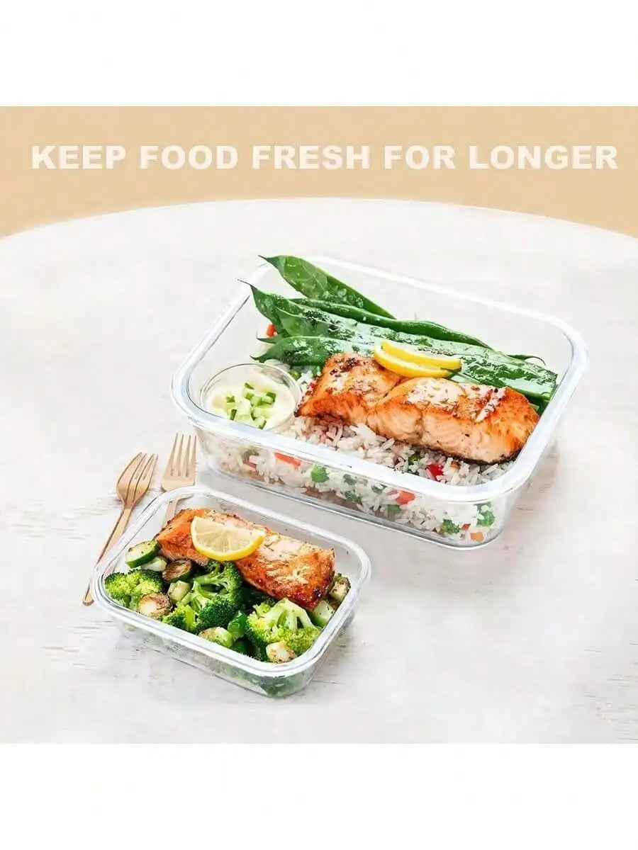 Glass Meal Prep Containers with Lids — Fridge & Dishwasher Safe