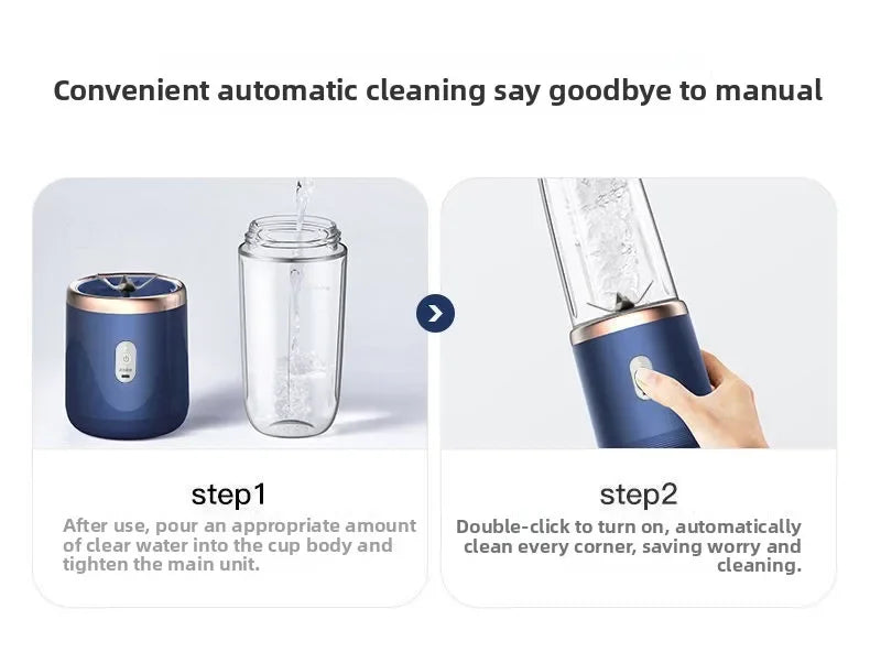 Portable Blender Bottle — USB Rechargeable, 6-Blade Personal Juicer
