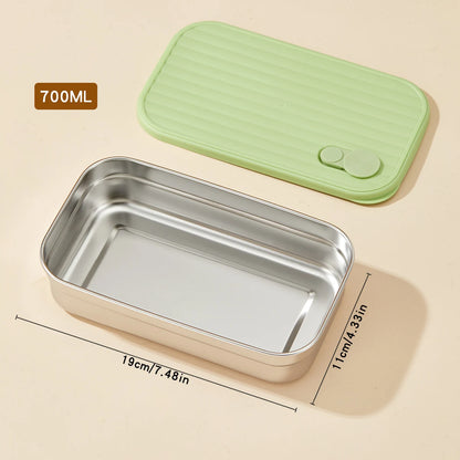304 Stainless Steel Lunch Box — 600ml & 650ml Bento