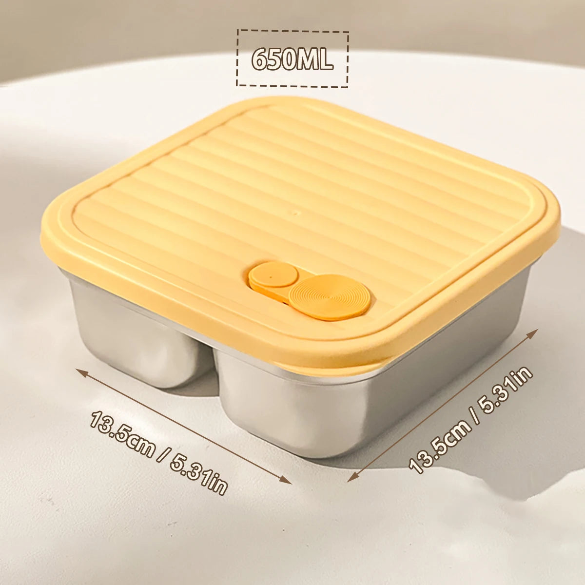 304 Stainless Steel Lunch Box — 600ml & 650ml Bento