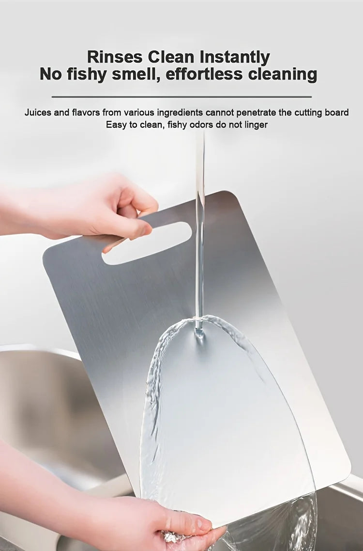 Stainless Steel Cutting Board Set (2pc) — BPA-Free & Rust-Proof