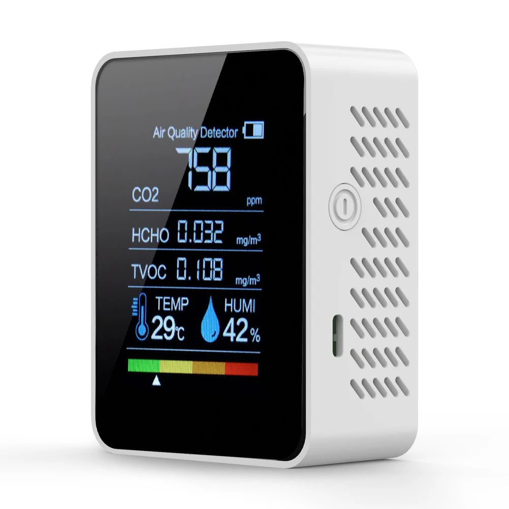 Multi-Sensor Indoor Air Quality Monitor — Clear LCD Display