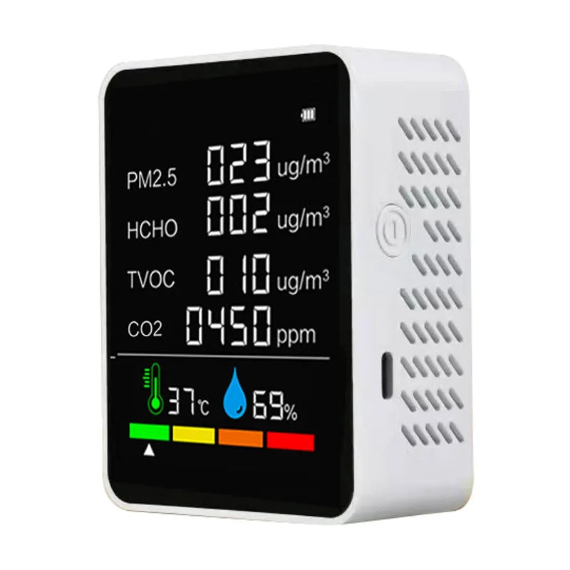 Multi-Sensor Indoor Air Quality Monitor — Clear LCD Display