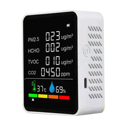 Multi-Sensor Indoor Air Quality Monitor — Clear LCD Display