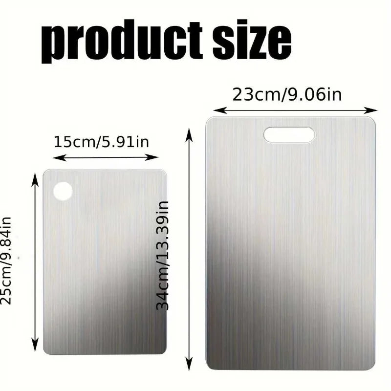 Stainless Steel Cutting Board Set (2pc) — BPA-Free & Rust-Proof