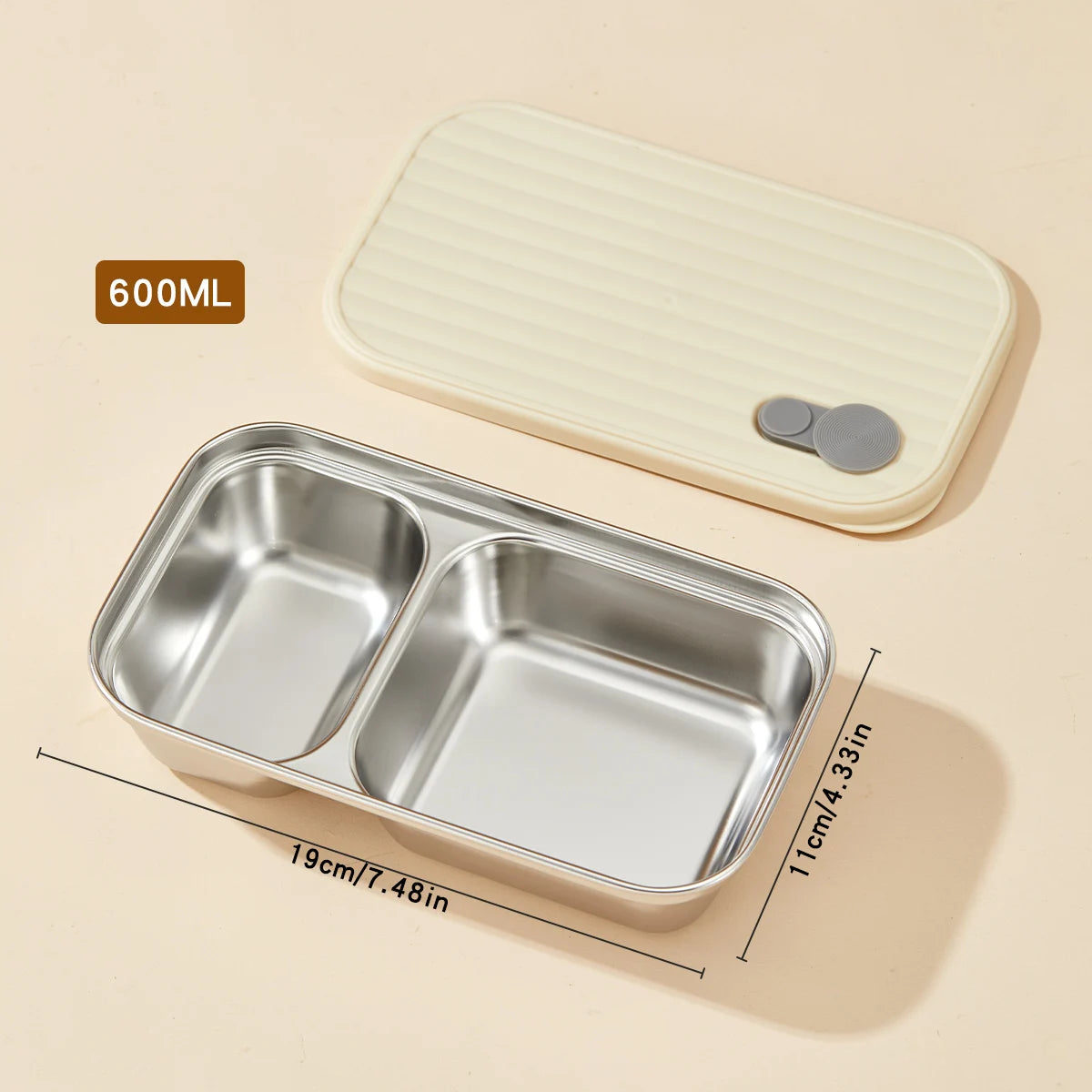 304 Stainless Steel Lunch Box — 600ml & 650ml Bento