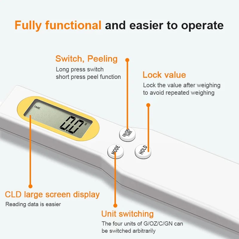 Digital Spoon Scale — 0.1g Precision for Coffee, Spices &amp; Baking