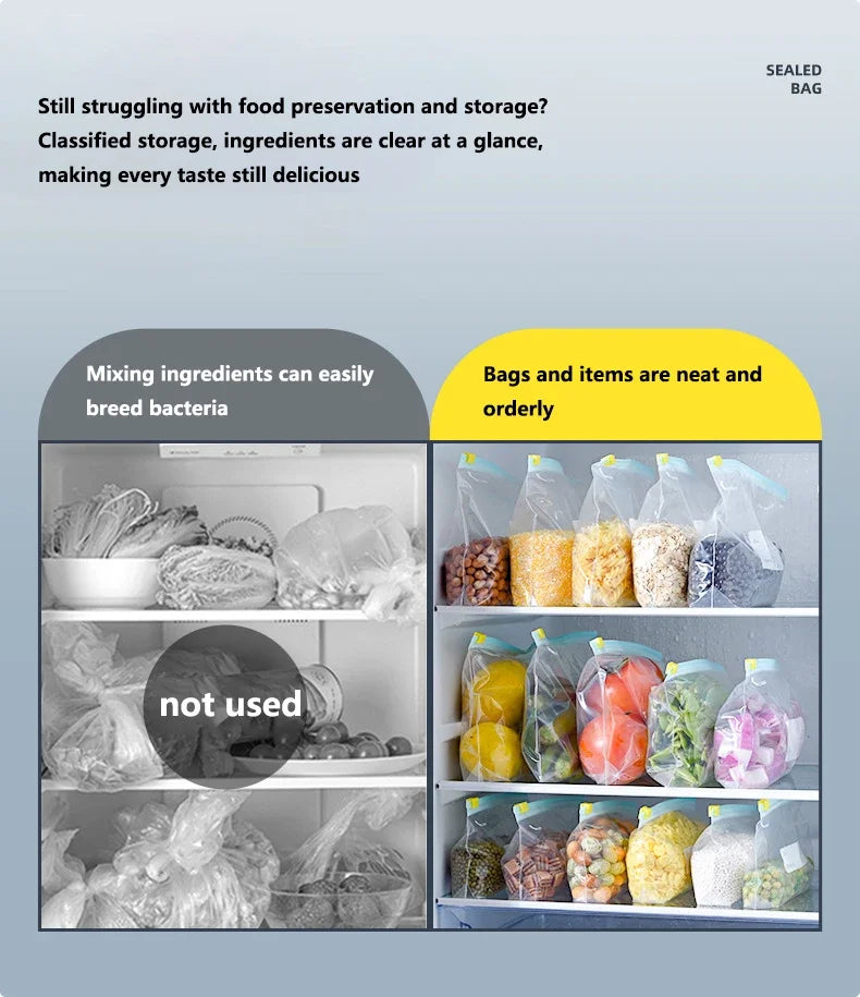 Reusable Food Storage Bags with Zip Lock — Leak-Proof & Food-Grade