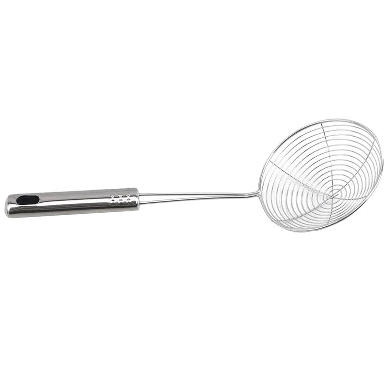 Stainless Steel Skimmer — Fine-Mesh Oil &amp; Food Strainer