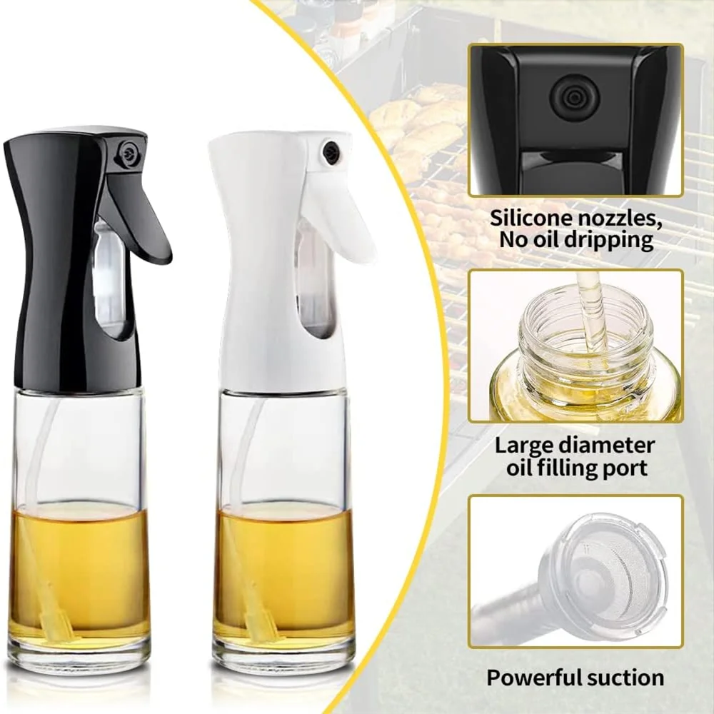 Oil Spray Bottle — Fine-Mist Dispenser for Cooking, Salads &amp; BBQ