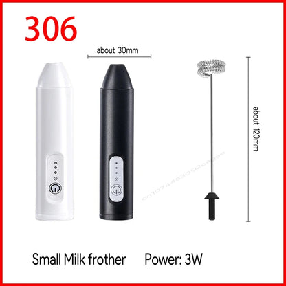 Rechargeable Electric Milk Frother — 3-Speed Handheld Whisk