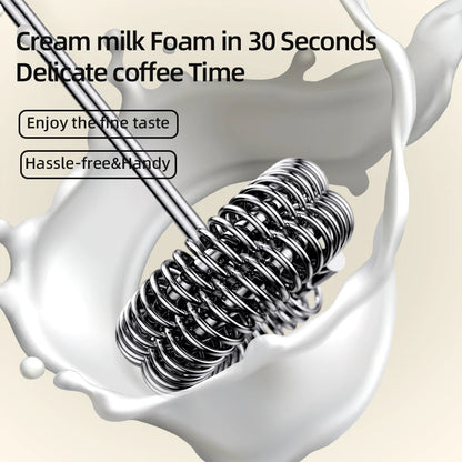 Rechargeable Electric Milk Frother — 3-Speed Handheld Whisk