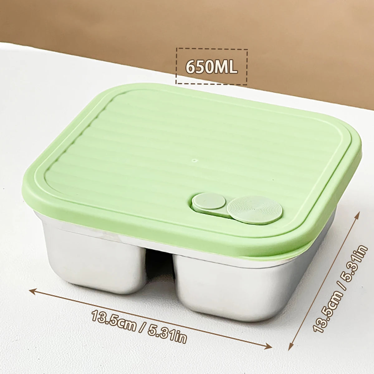 304 Stainless Steel Lunch Box — 600ml & 650ml Bento