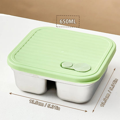 304 Stainless Steel Lunch Box — 600ml & 650ml Bento