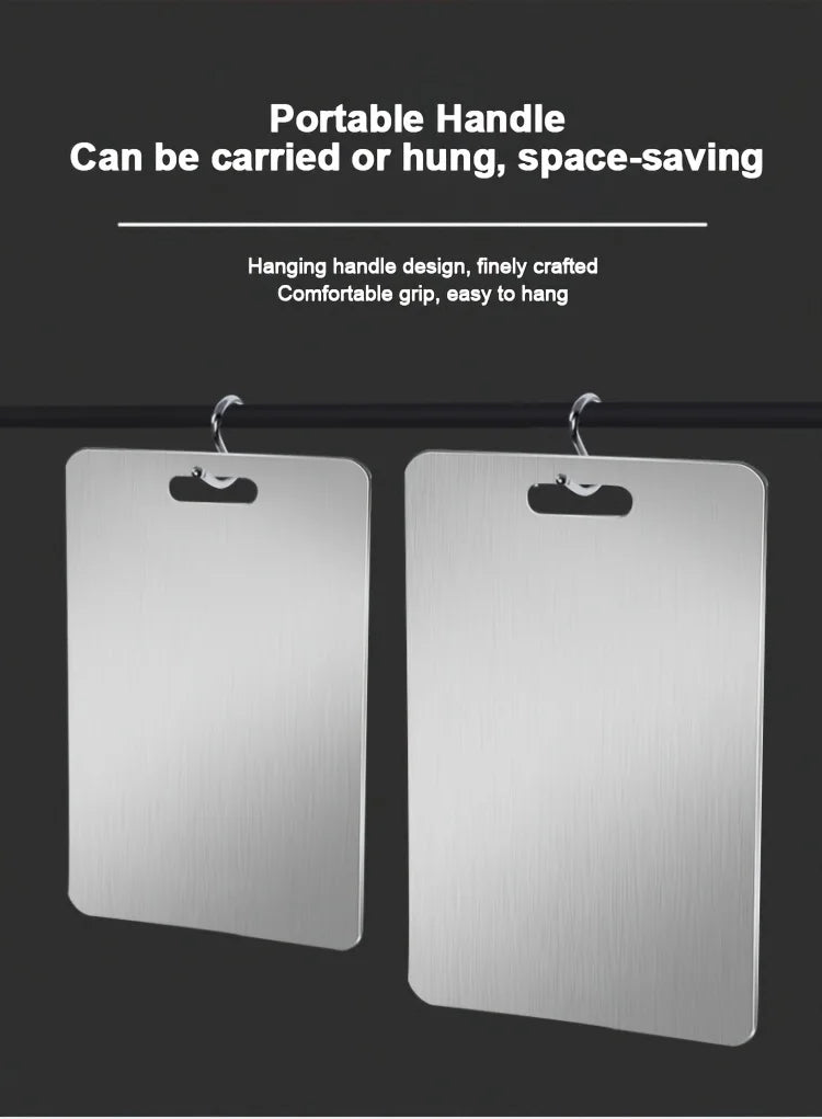 Stainless Steel Cutting Board Set (2pc) — BPA-Free & Rust-Proof