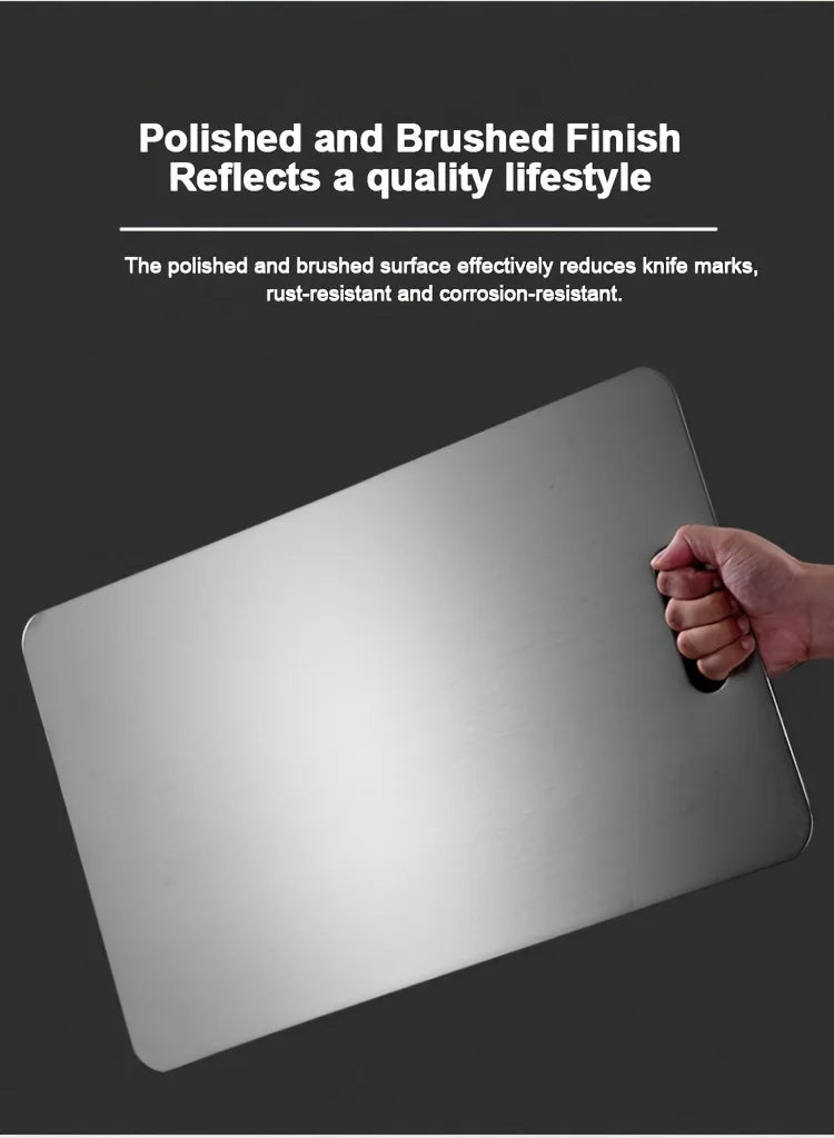 Stainless Steel Cutting Board Set (2pc) — BPA-Free & Rust-Proof