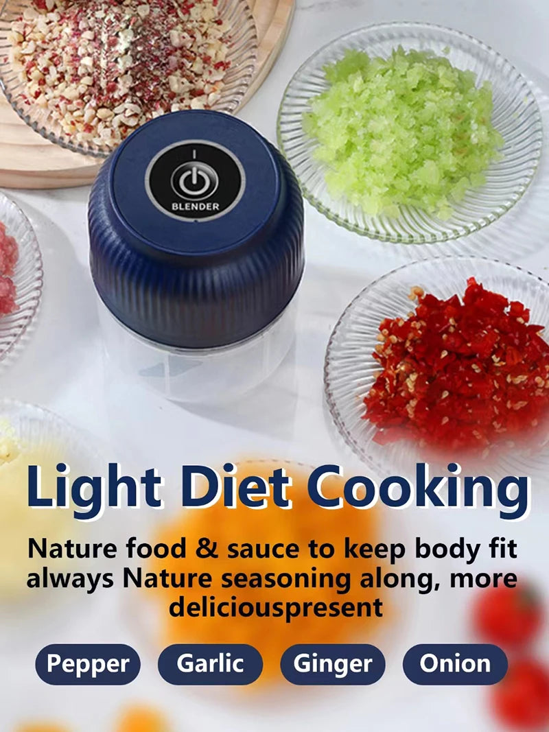 Mini Electric Food Chopper — USB Rechargeable Garlic &amp; Veg Crusher