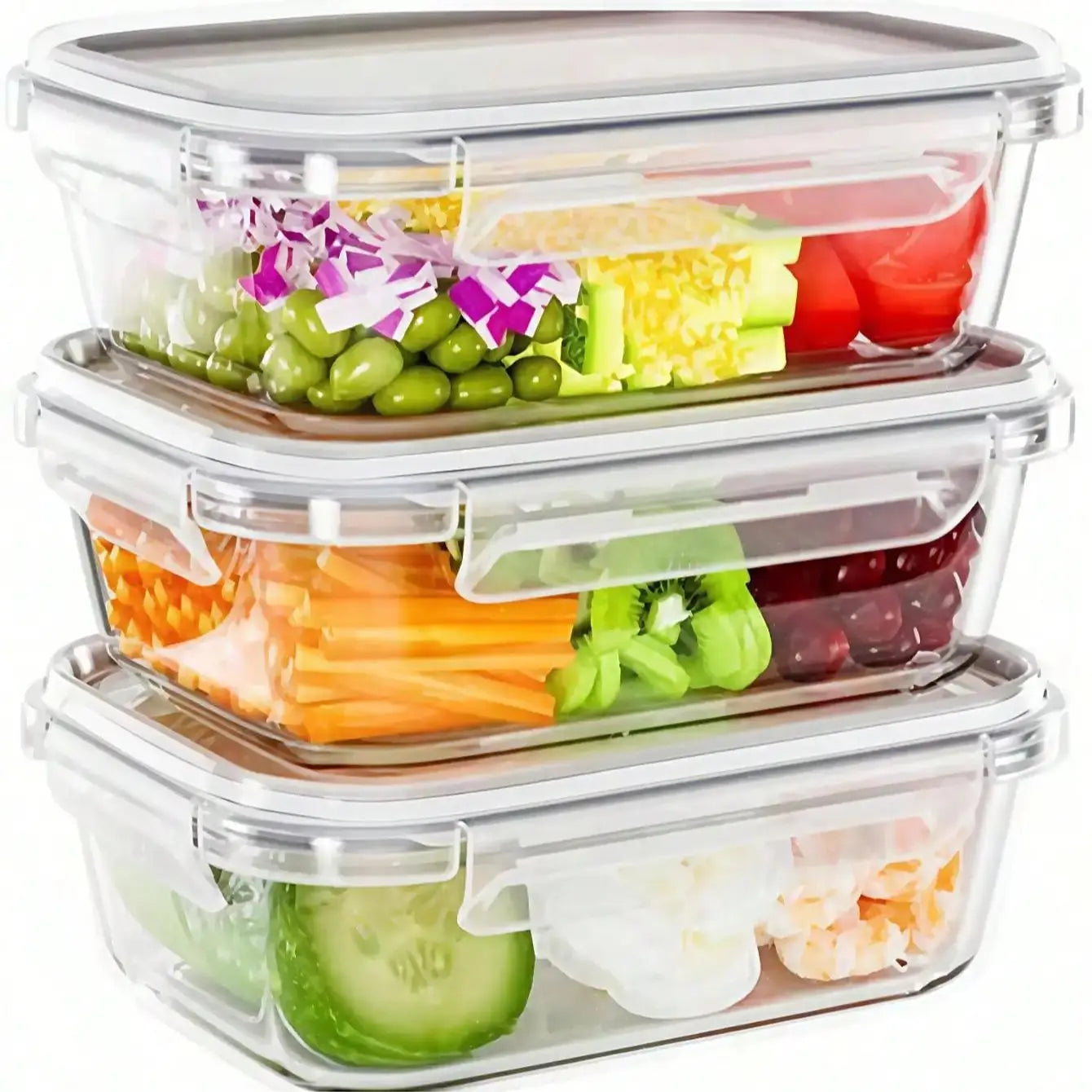 Glass Meal Prep Containers with Lids — Fridge & Dishwasher Safe