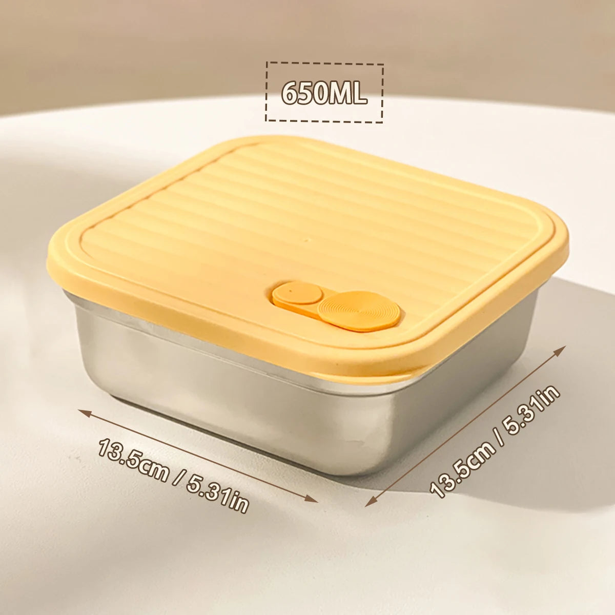 304 Stainless Steel Lunch Box — 600ml & 650ml Bento