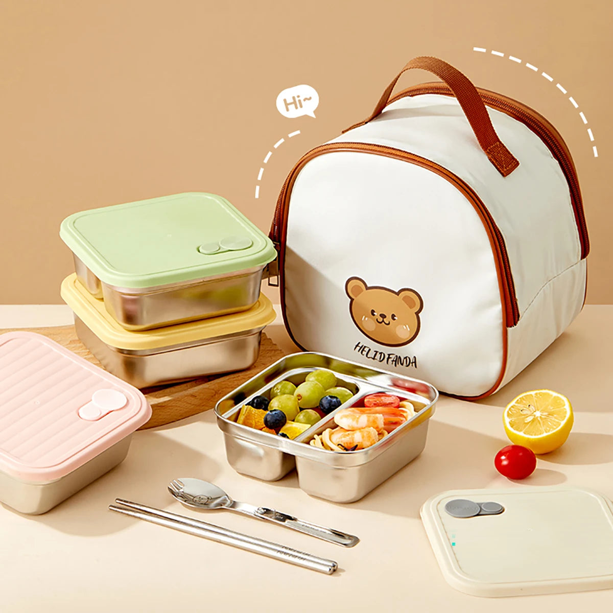 304 Stainless Steel Lunch Box — 600ml & 650ml Bento