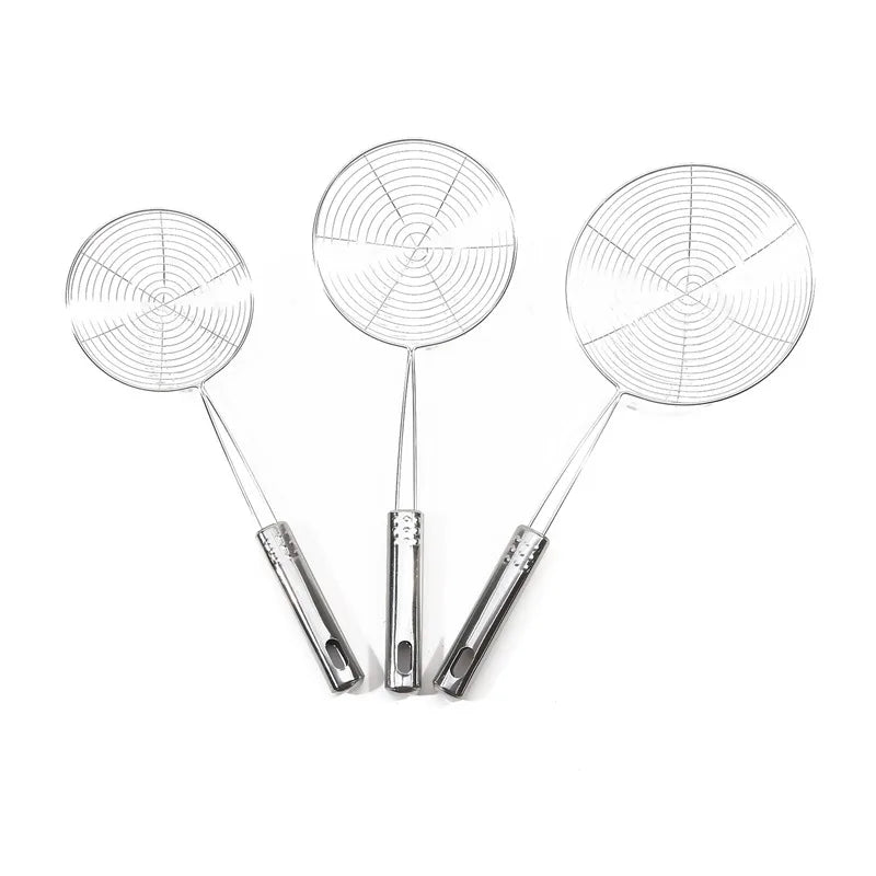 Stainless Steel Skimmer — Fine-Mesh Oil &amp; Food Strainer