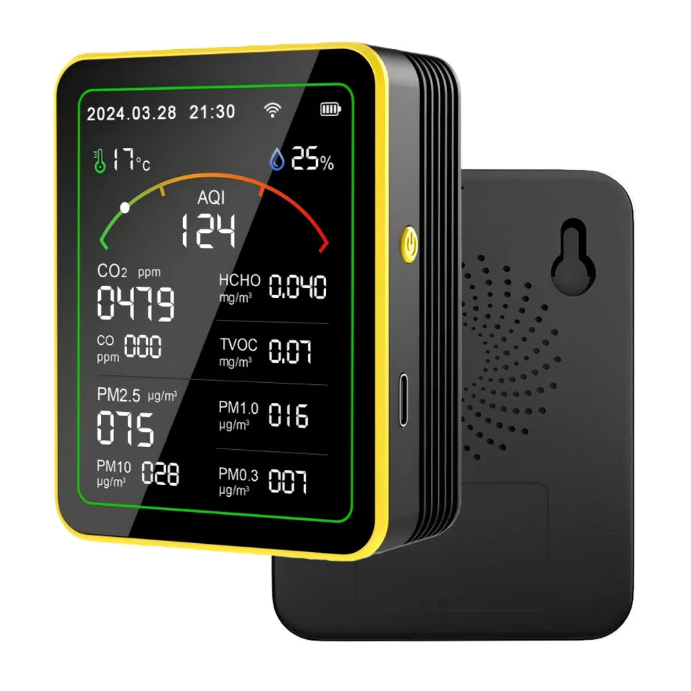 Multi-Sensor Indoor Air Quality Monitor — Clear LCD Display