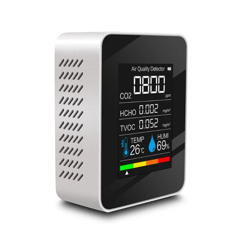 Multi-Sensor Indoor Air Quality Monitor — Clear LCD Display