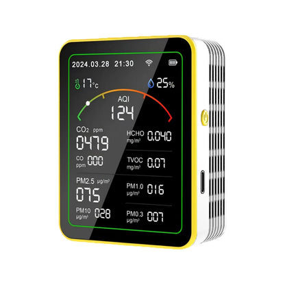 Multi-Sensor Indoor Air Quality Monitor — Clear LCD Display