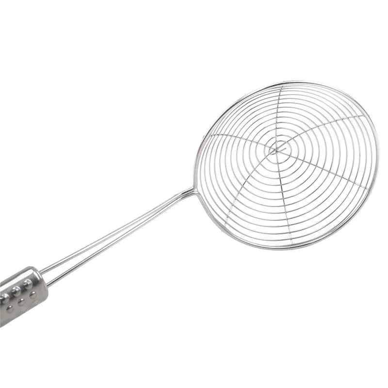 Stainless Steel Skimmer — Fine-Mesh Oil &amp; Food Strainer