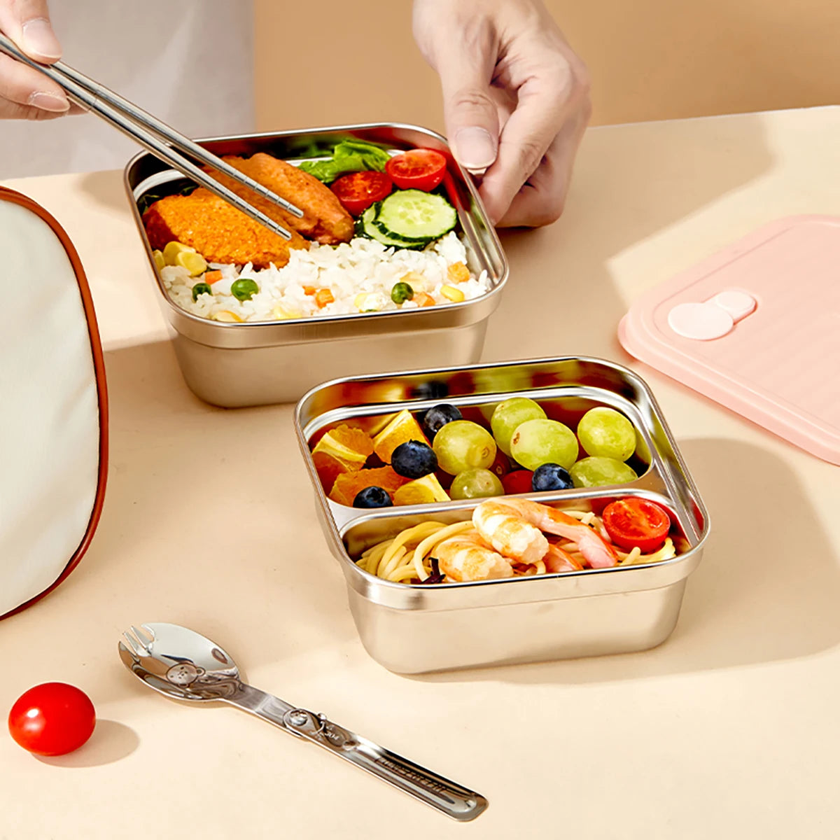 304 Stainless Steel Lunch Box — 600ml & 650ml Bento