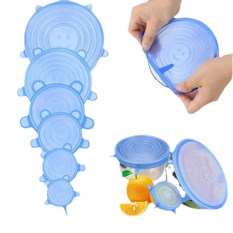 Reusable Silicone Stretch Lids (6 Pack) — Replace Cling Film Forever