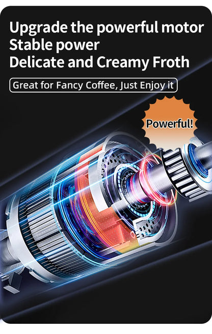 Rechargeable Electric Milk Frother — 3-Speed Handheld Whisk