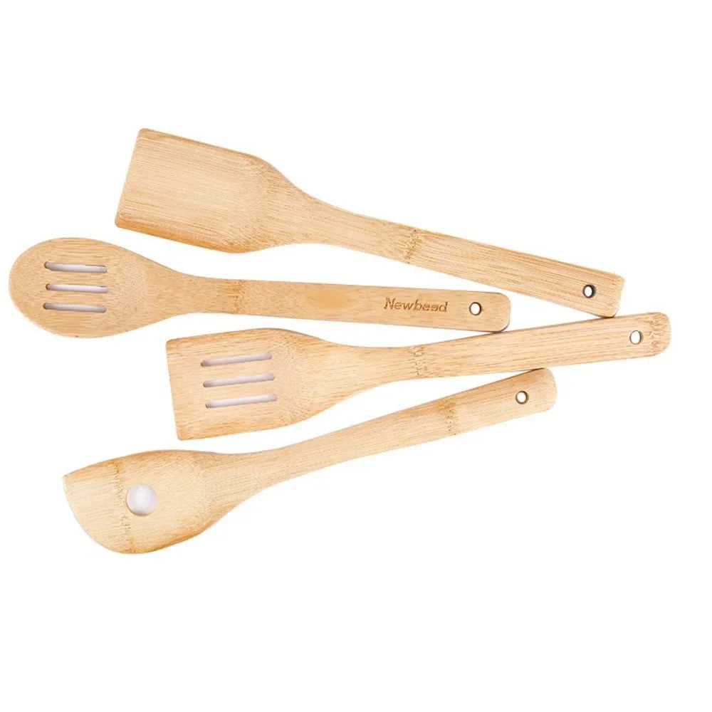 Bamboo Cooking Utensil Set — 3 Piece, Non-Stick Safe