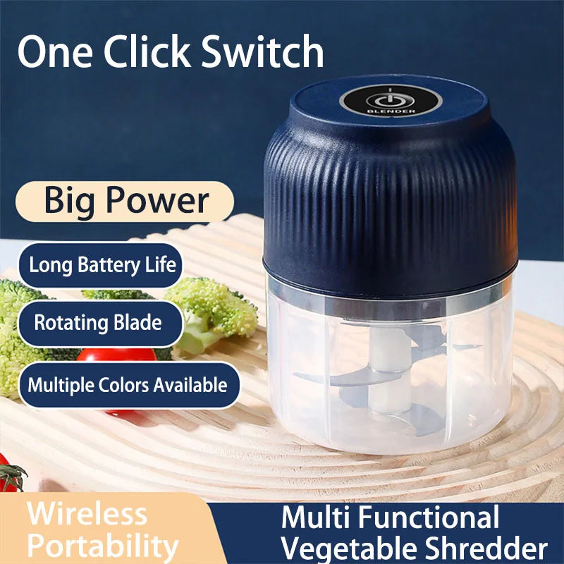 Mini Electric Food Chopper — USB Rechargeable Garlic &amp; Veg Crusher